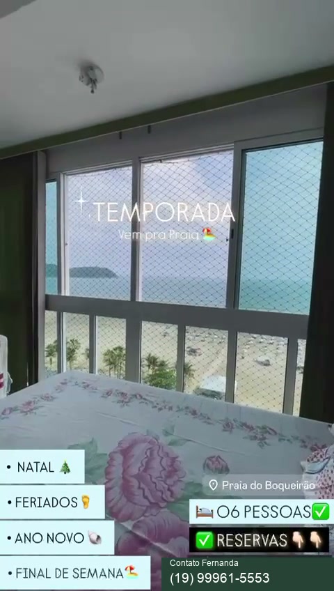 Quadro de vídeo da Kitnet 1027 com cama e janela voltada para o mar